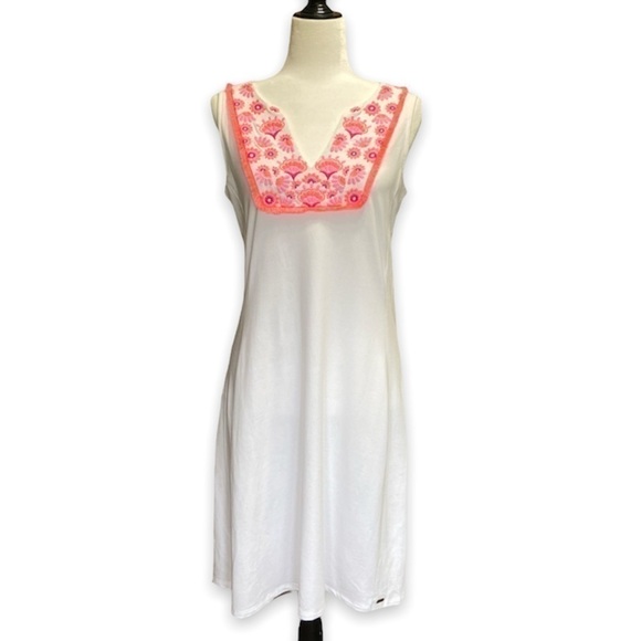 NWT Women’s Hatley Sienna Casual Dress White Cotton Blend Summer Size M - Picture 2 of 9